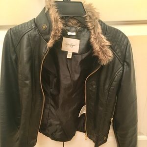 Jessica Simpson Youth Girls Black Faux Fur Jacket